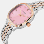 Trendline Women Quartz Pink Dial Analog Stainless Steel Watch TWEL27302