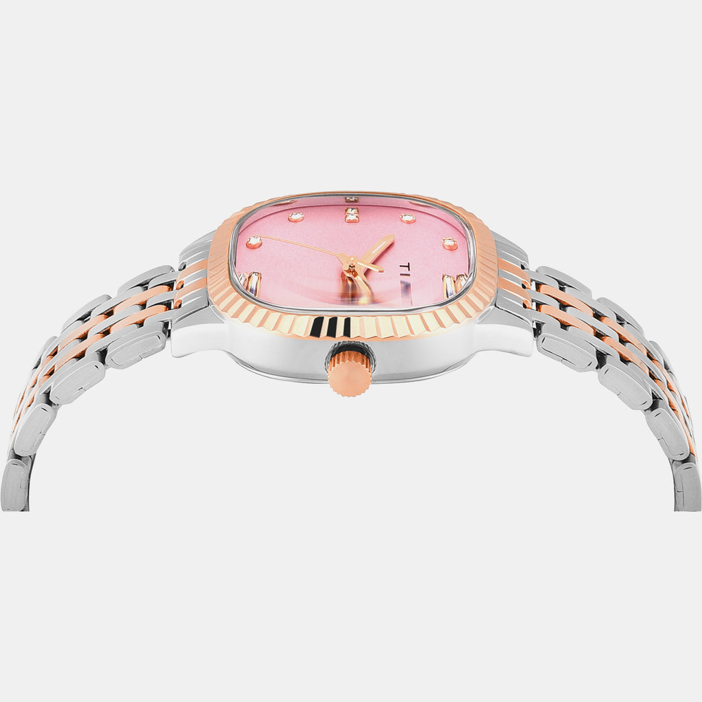 Trendline Women Quartz Pink Dial Analog Stainless Steel Watch TWEL27302