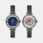 Fria Women Quartz Mother Of Pearl Dial Analog Mesh Watch TWEL27800