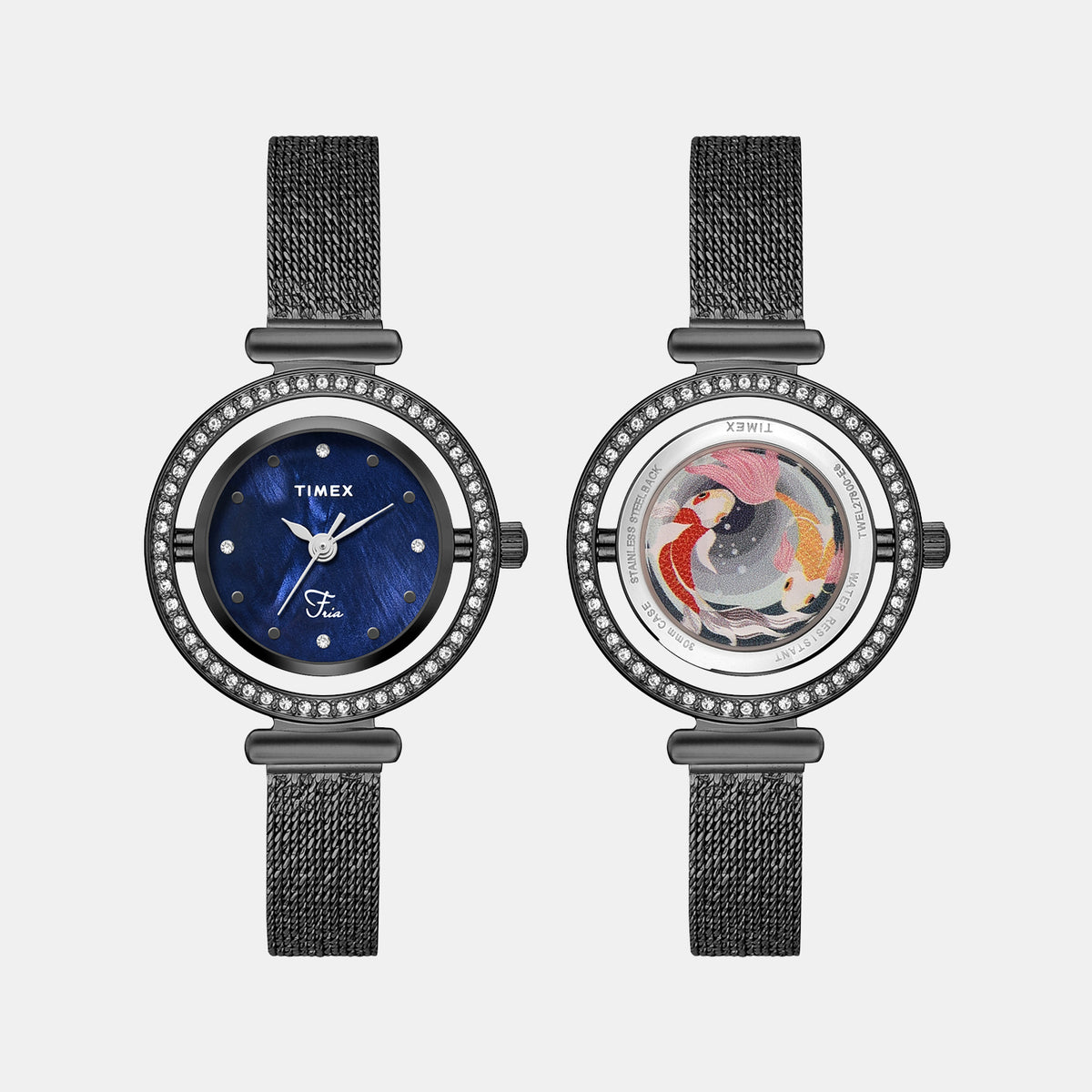 Fria Women Quartz Mother Of Pearl Dial Analog Mesh Watch TWEL27800