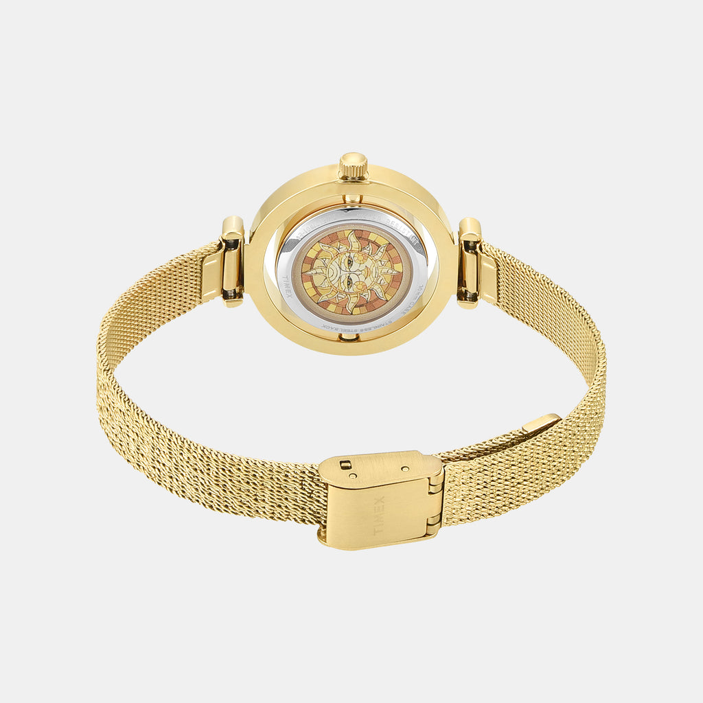 Fria Women Quartz Mother Of Pearl Dial Analog Mesh Watch TWEL27801
