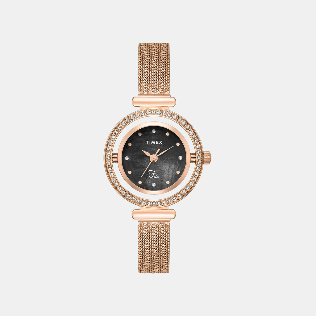 Fria Women Quartz Mother Of Pearl Dial Analog Mesh Watch TWEL27803