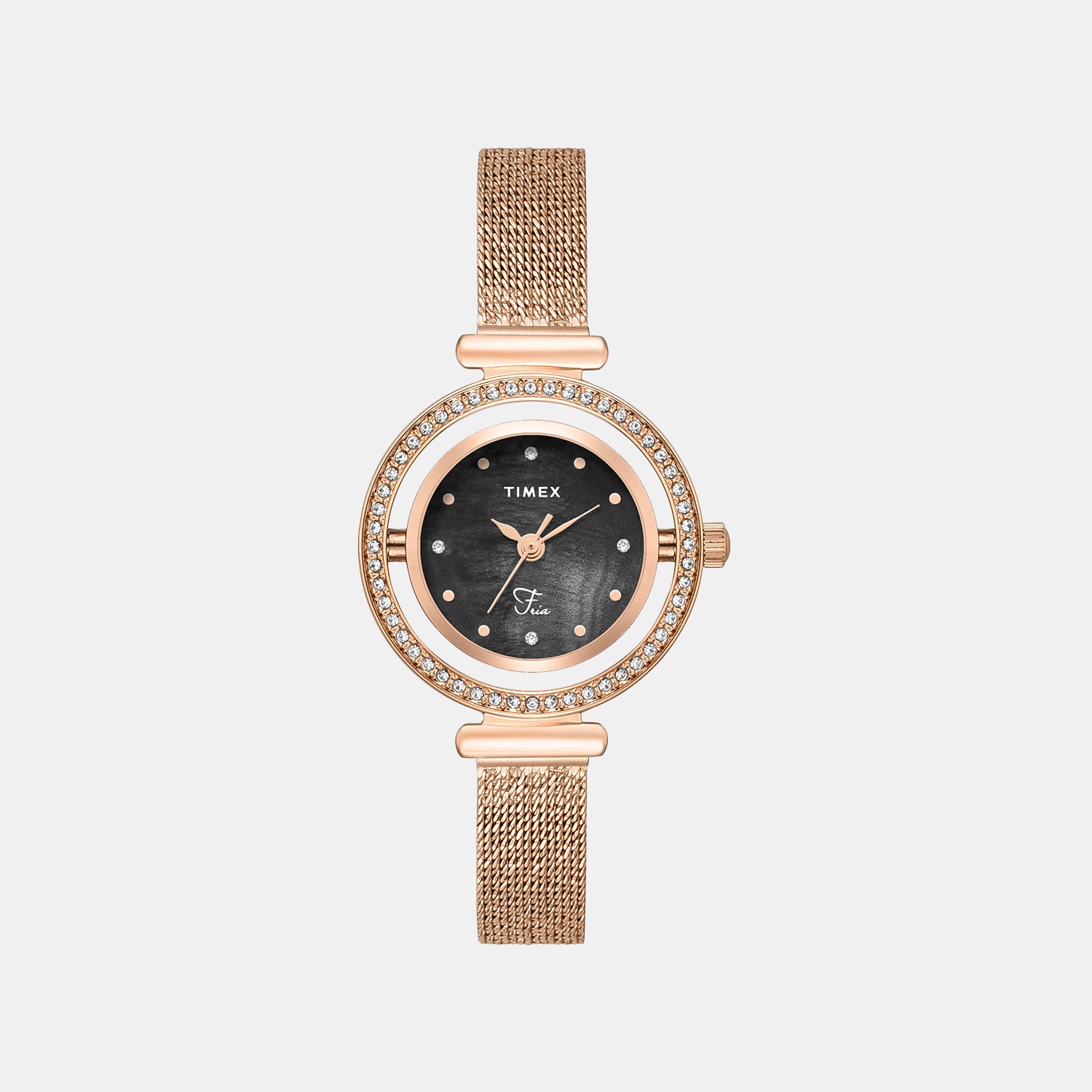 Fria Women Quartz Mother Of Pearl Dial Analog Mesh Watch TWEL27803