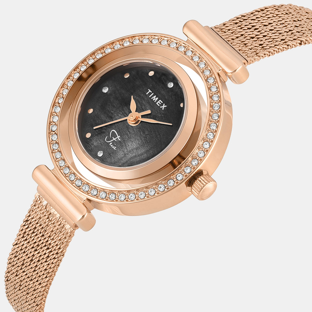 Fria Women Quartz Mother Of Pearl Dial Analog Mesh Watch TWEL27803