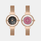 Fria Women Quartz Mother Of Pearl Dial Analog Mesh Watch TWEL27803