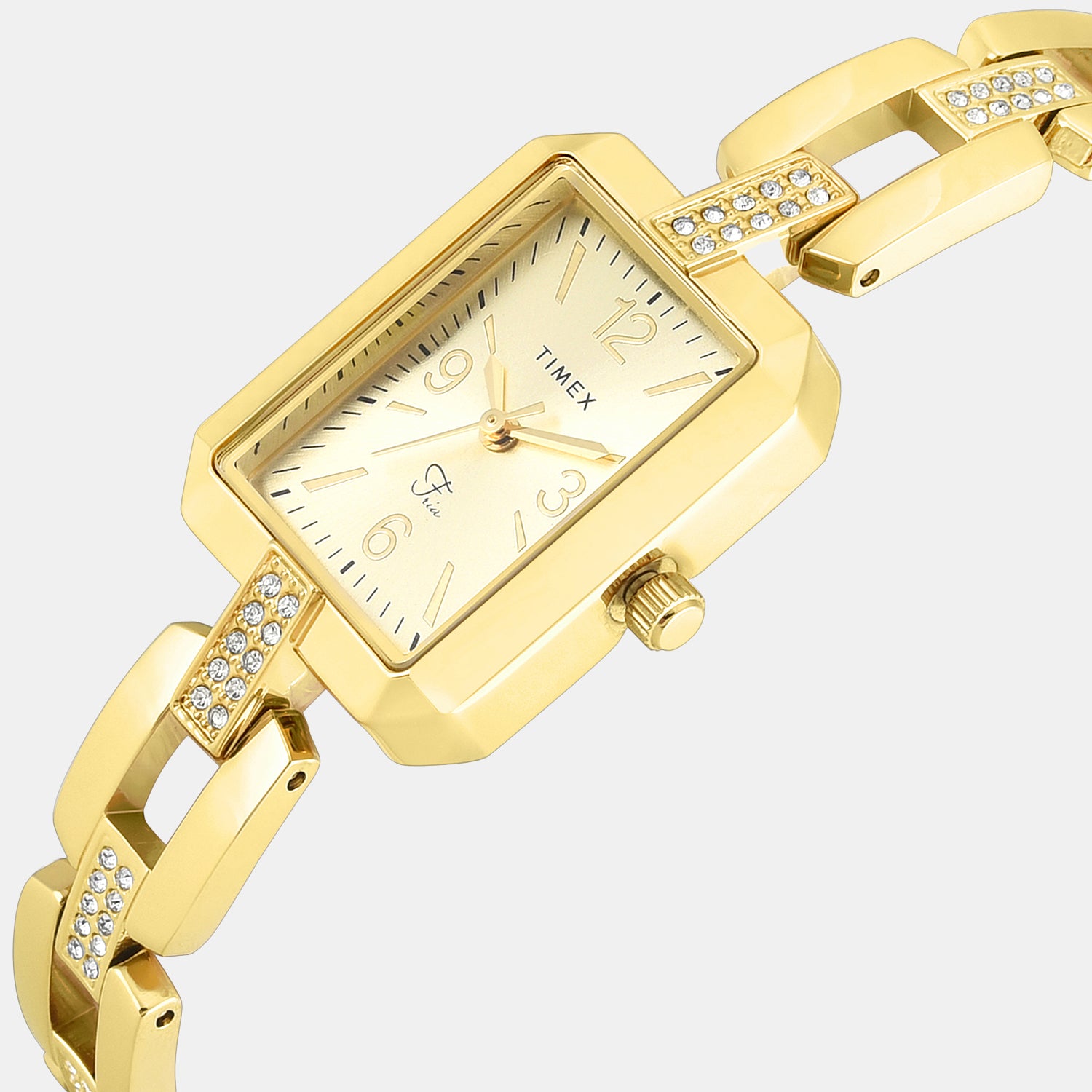 Fria Women Quartz Champagne Dial Analog Brass Watch TWEL27900