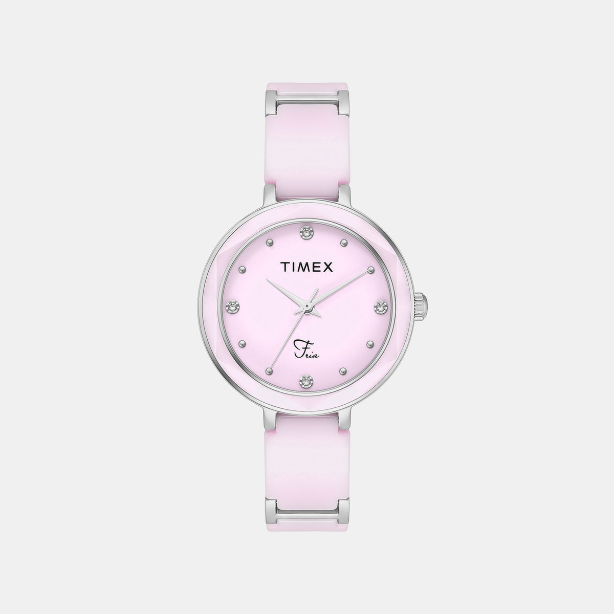 Fria Women Quartz Pink Dial Analog Stainless Steel Watch TWEL28000