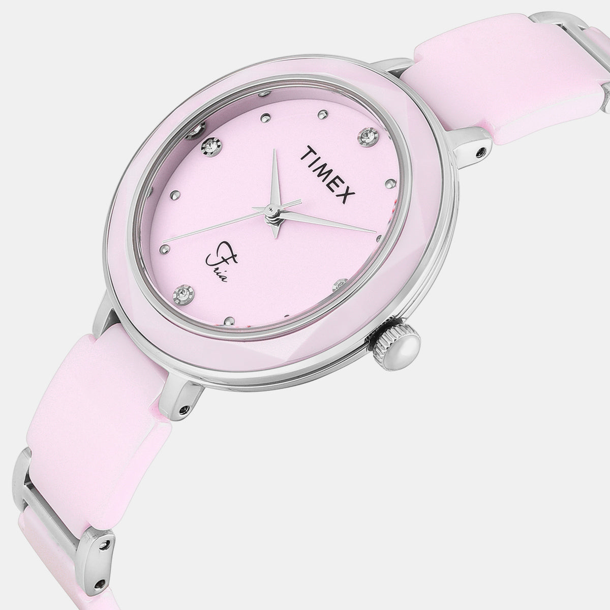 Fria Women Quartz Pink Dial Analog Stainless Steel Watch TWEL28000
