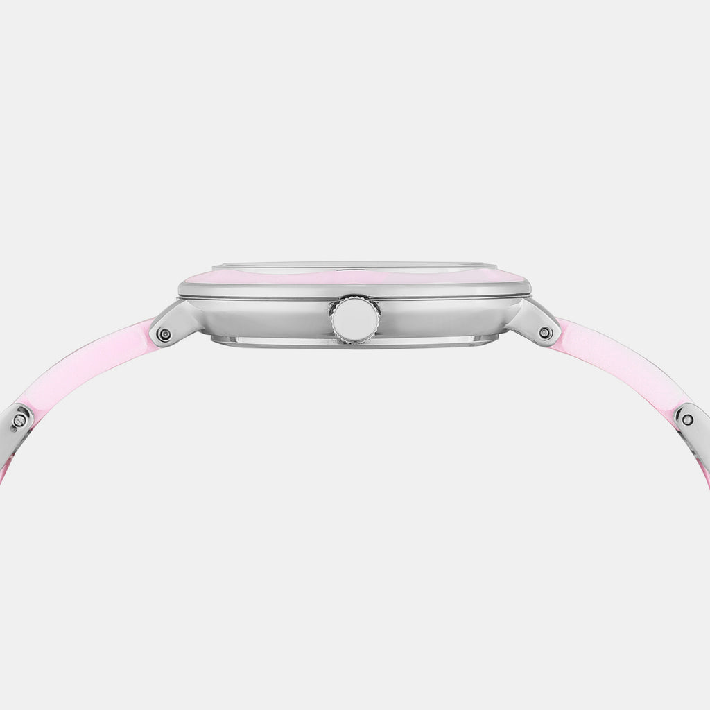 Fria Women Quartz Pink Dial Analog Stainless Steel Watch TWEL28000