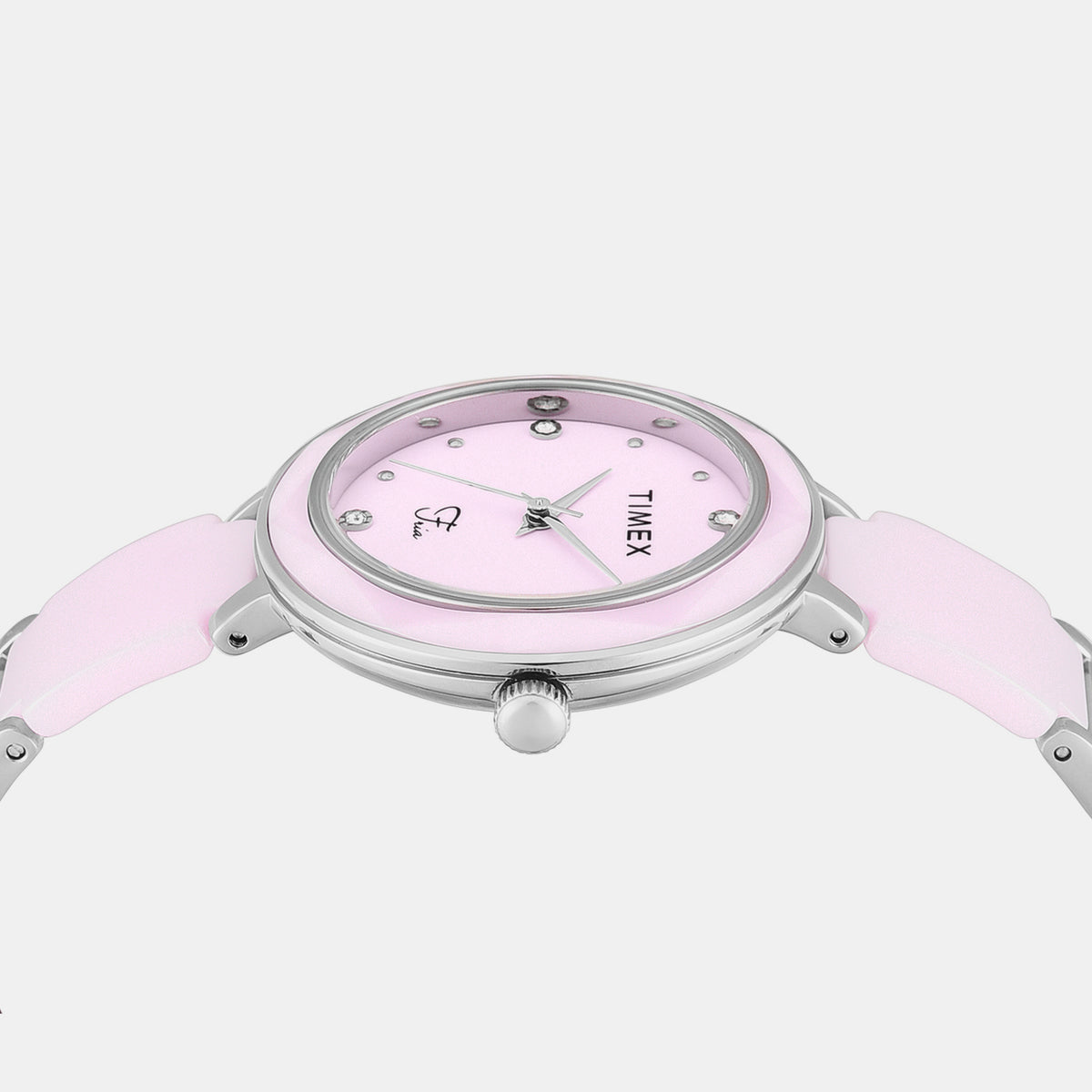 Fria Women Quartz Pink Dial Analog Stainless Steel Watch TWEL28000