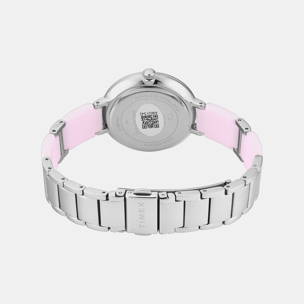 Fria Women Quartz Pink Dial Analog Stainless Steel Watch TWEL28000