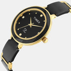 Fria Women Quartz Black Dial Analog Stainless Steel Watch TWEL28002