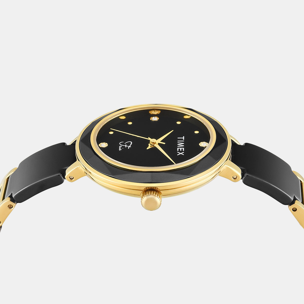 Fria Women Quartz Black Dial Analog Stainless Steel Watch TWEL28002