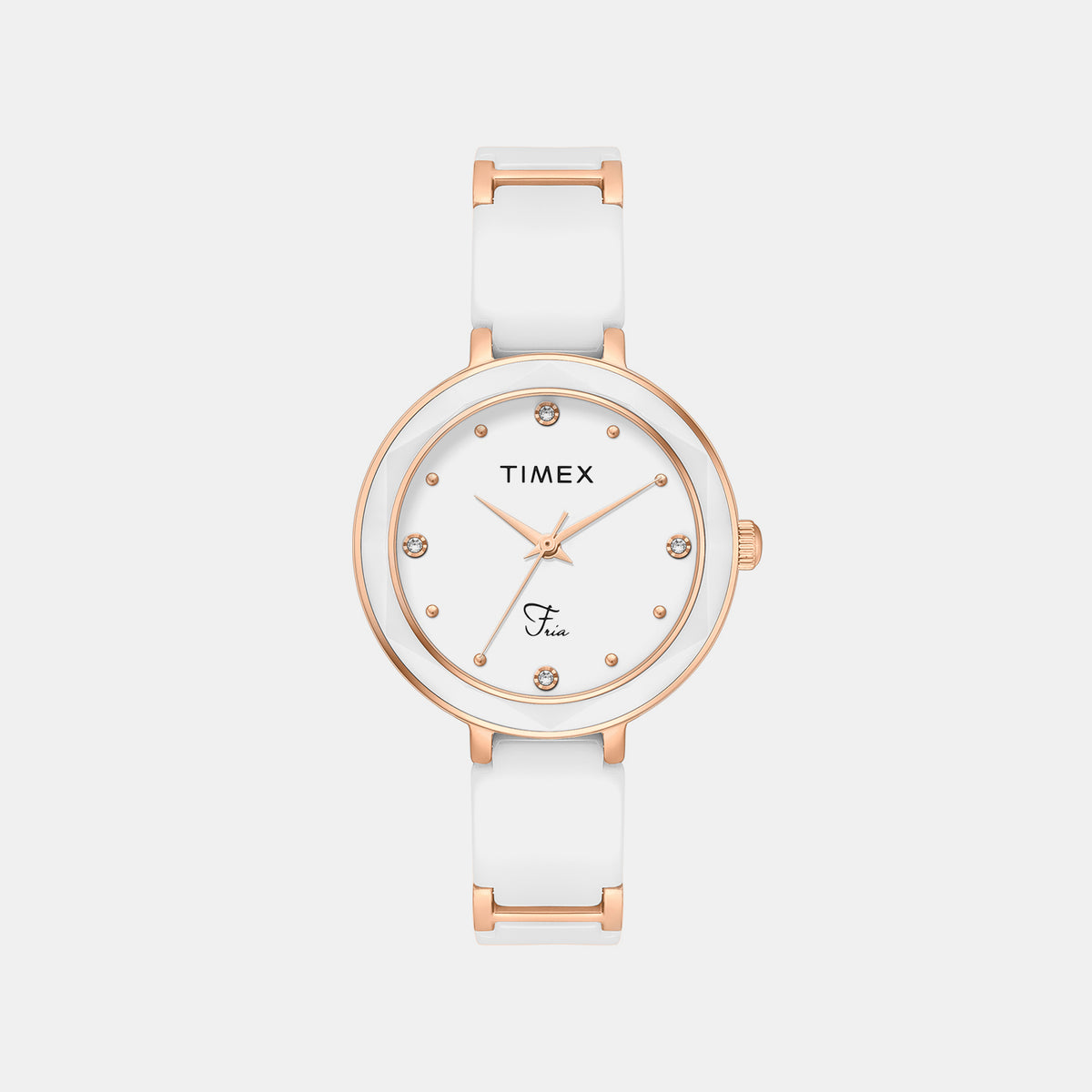 Fria Women Quartz White Dial Analog Stainless Steel Watch TWEL28003