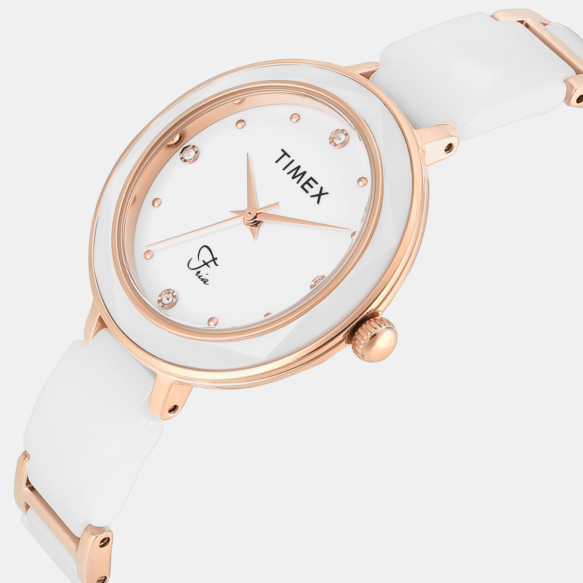 Fria Women Quartz White Dial Analog Stainless Steel Watch TWEL28003