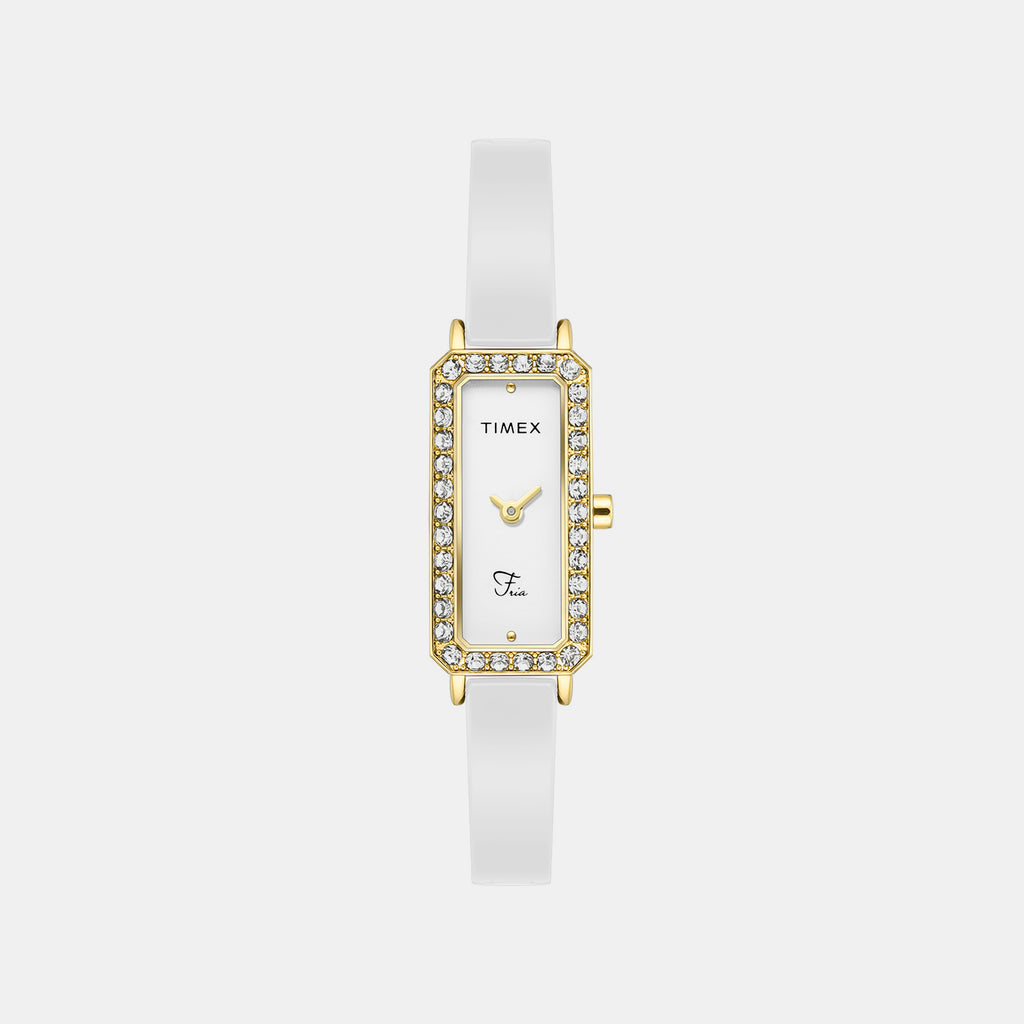 Fria Women Quartz White Dial Analog Ceramic Watch TWEL28101