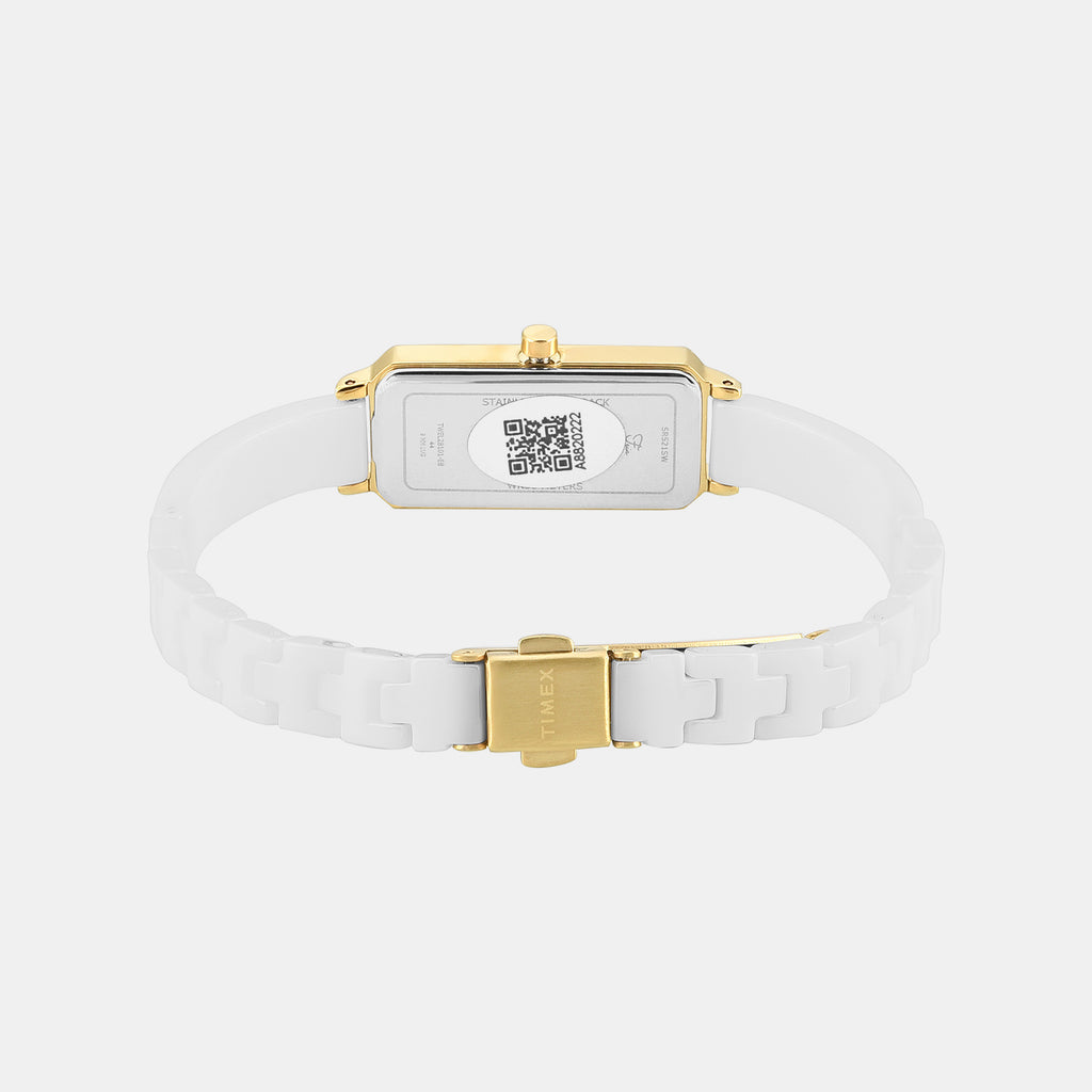 Fria Women Quartz White Dial Analog Ceramic Watch TWEL28101