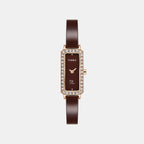 Fria Women Quartz Brown Dial Analog Ceramic Watch TWEL28103