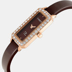Fria Women Quartz Brown Dial Analog Ceramic Watch TWEL28103
