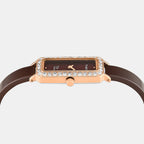 Fria Women Quartz Brown Dial Analog Ceramic Watch TWEL28103