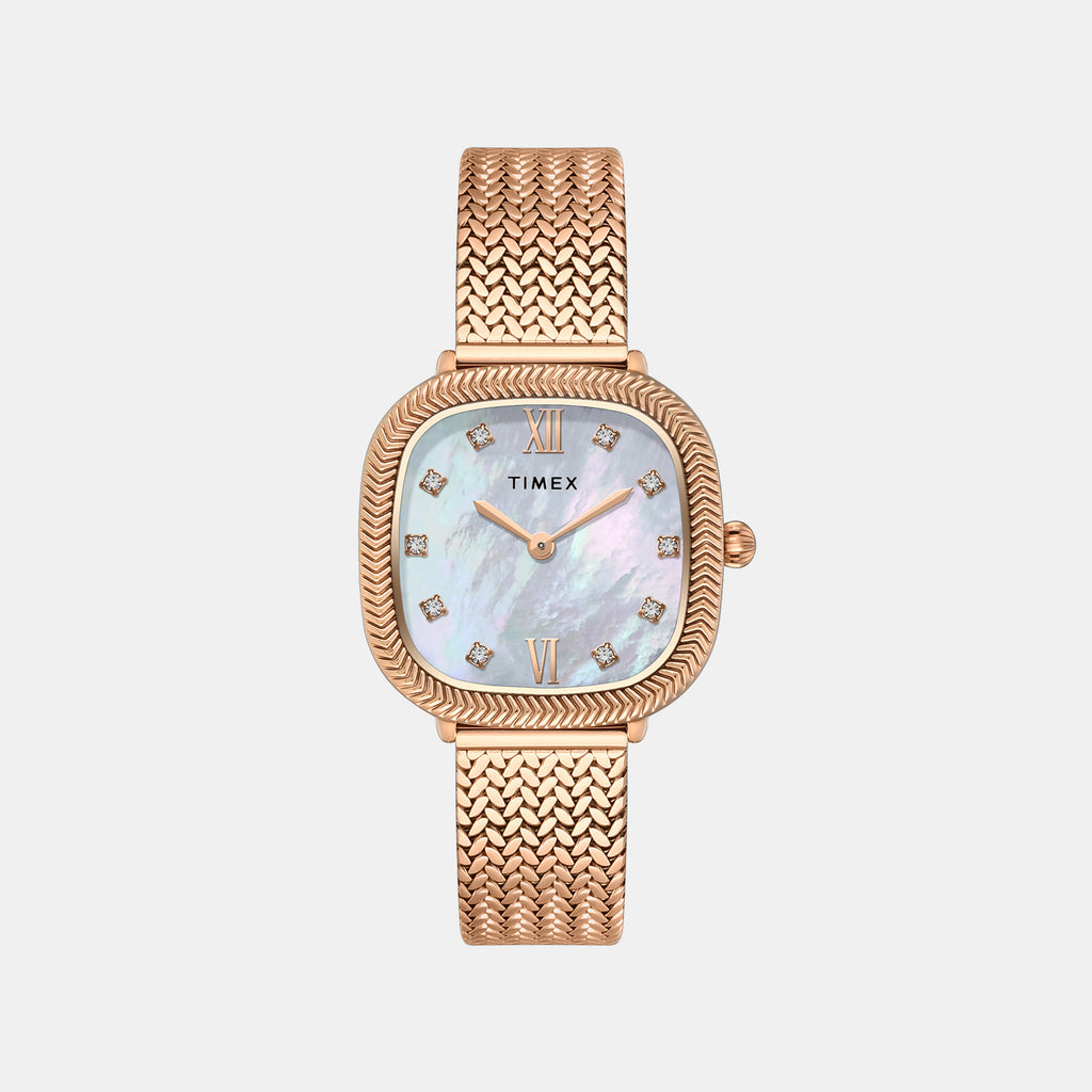 Trendline Women Quartz Mother Of Pearl Dial Analog Mesh Watch TWEL28602