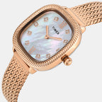 Trendline Women Quartz Mother Of Pearl Dial Analog Mesh Watch TWEL28602