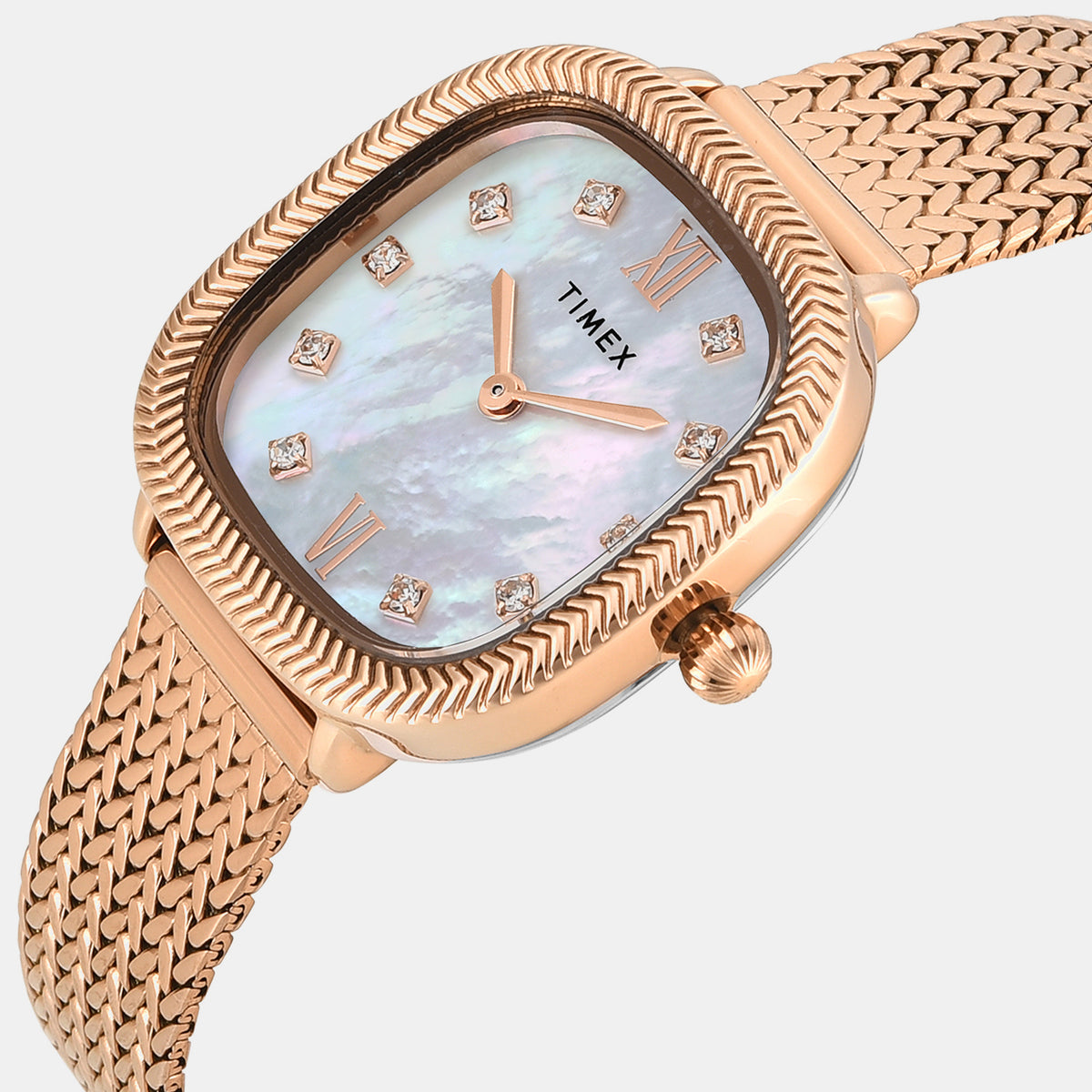Trendline Women Quartz Mother Of Pearl Dial Analog Mesh Watch TWEL28602