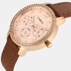 Trendline Women Quartz Rose Gold Dial Multi-Function Leather Watch TWEL29000