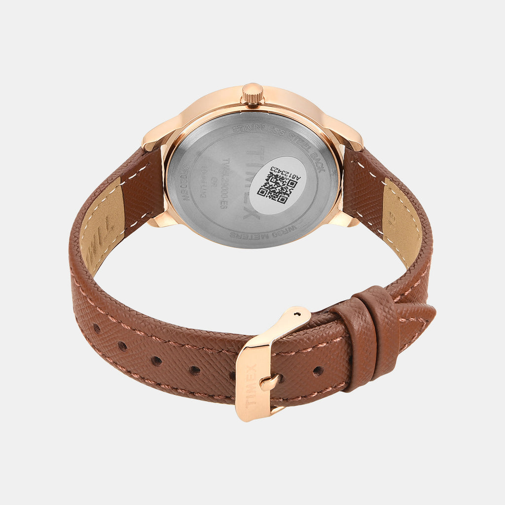 Trendline Women Quartz Rose Gold Dial Multi-Function Leather Watch TWEL29000