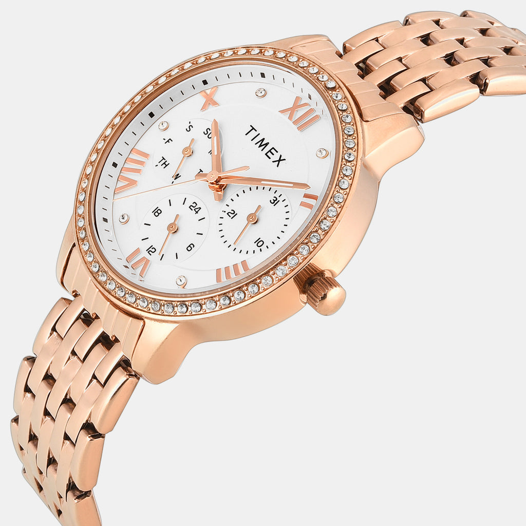 Trendline Women Quartz Silver Dial Multi-Function Stainless Steel Watch TWEL29001