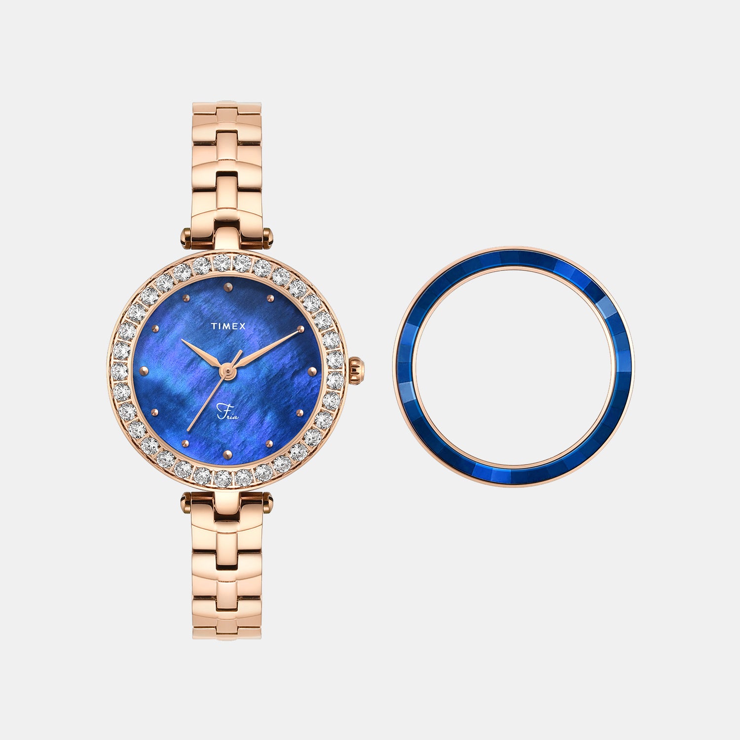 Fria Women Quartz Mother Of Pearl Dial Analog Brass Watch TWEL29200