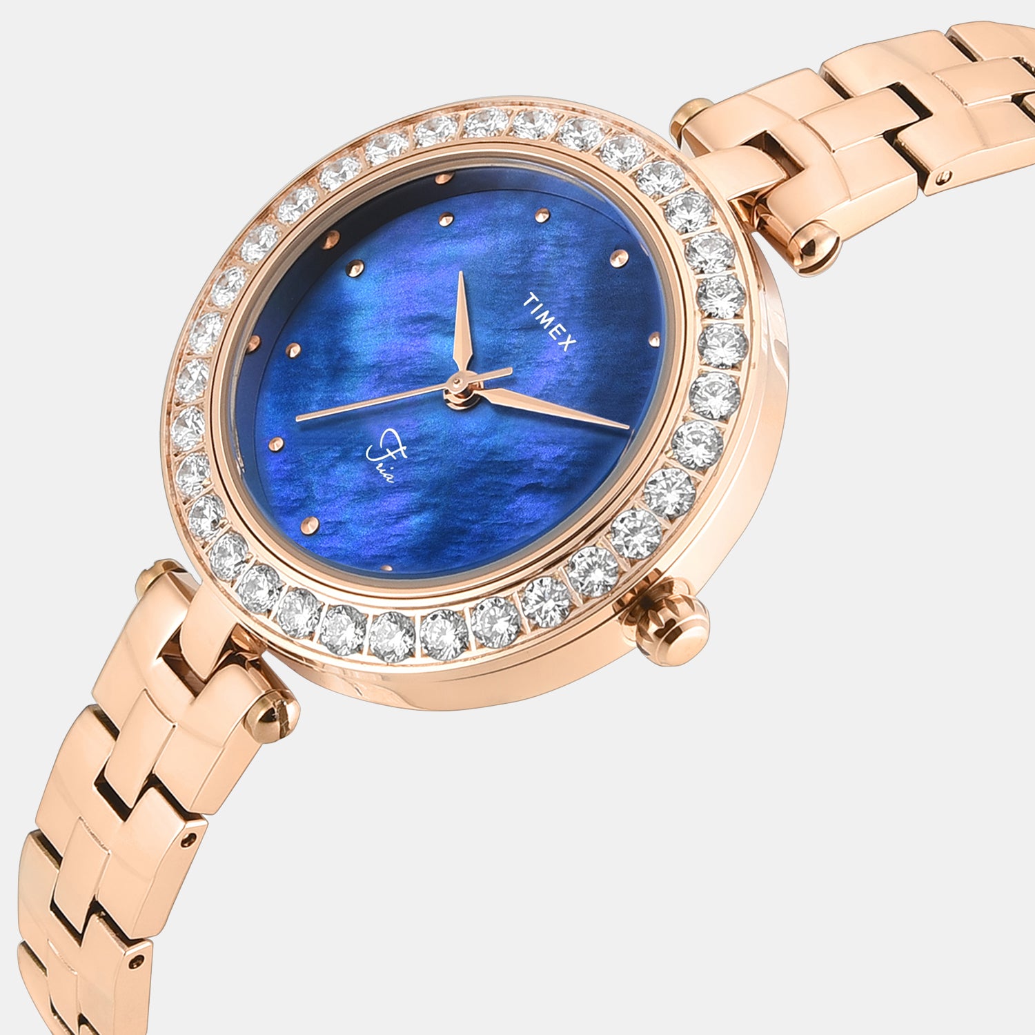 Fria Women Quartz Mother Of Pearl Dial Analog Brass Watch TWEL29200