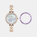 Fria Women Quartz Mother Of Pearl Dial Analog Brass Watch TWEL29202