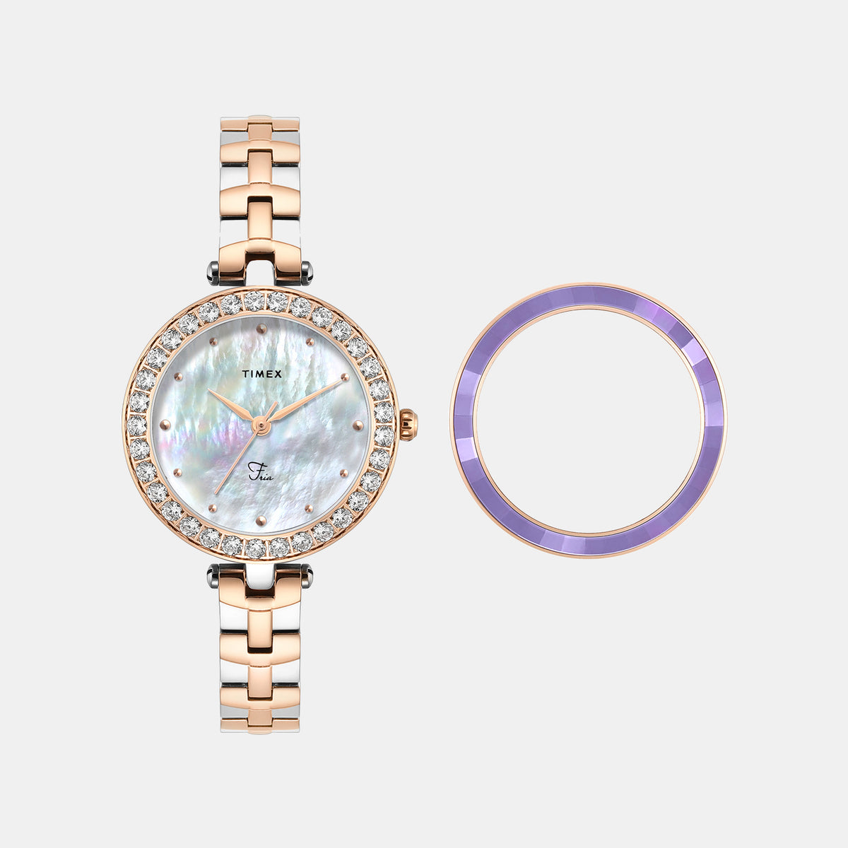 Fria Women Quartz Mother Of Pearl Dial Analog Brass Watch TWEL29202