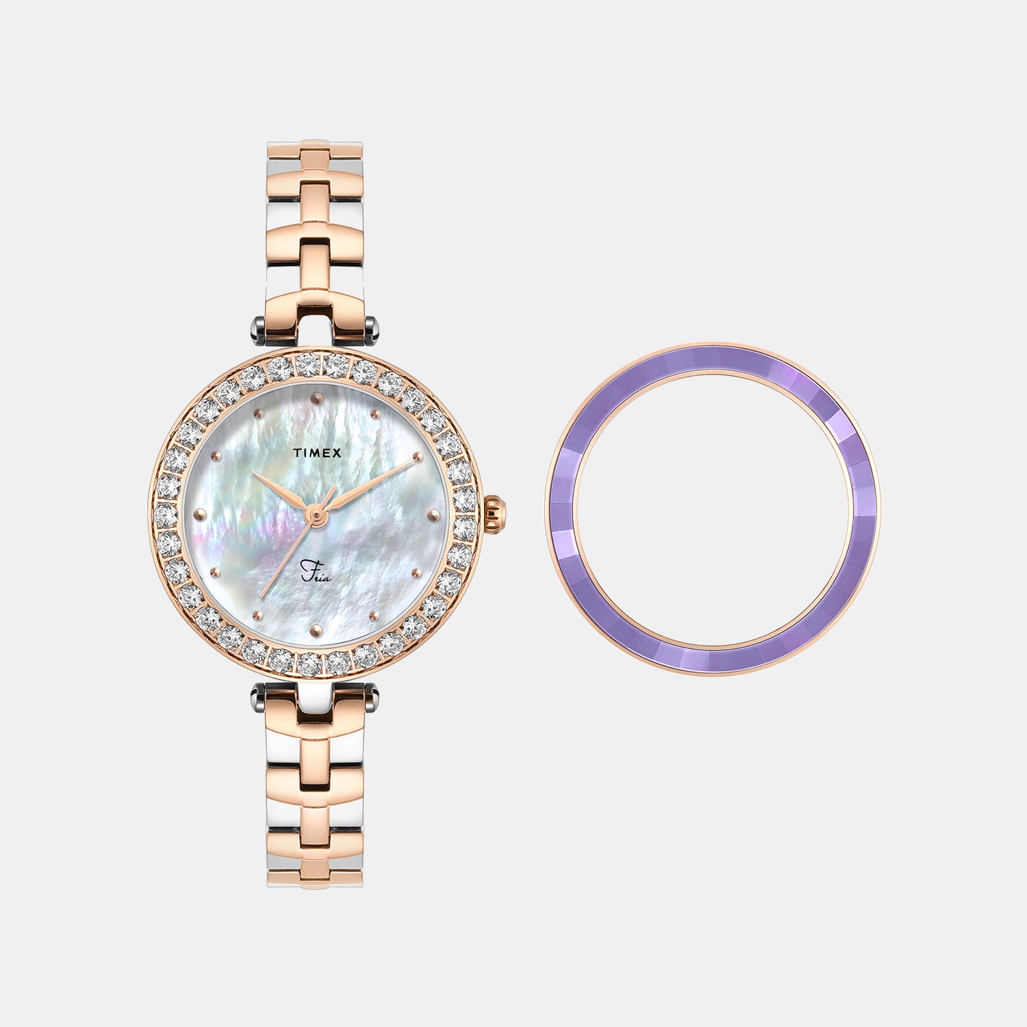 Fria Women Quartz Mother Of Pearl Dial Analog Brass Watch TWEL29202