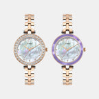 Fria Women Quartz Mother Of Pearl Dial Analog Brass Watch TWEL29202