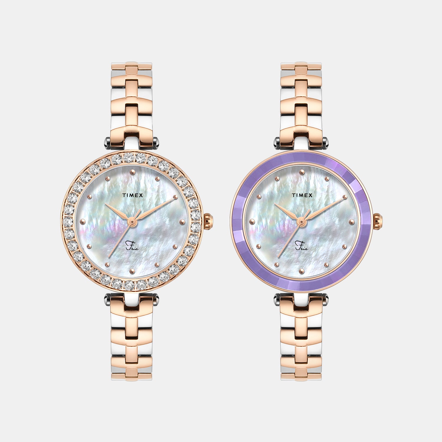 Fria Women Quartz Mother Of Pearl Dial Analog Brass Watch TWEL29202