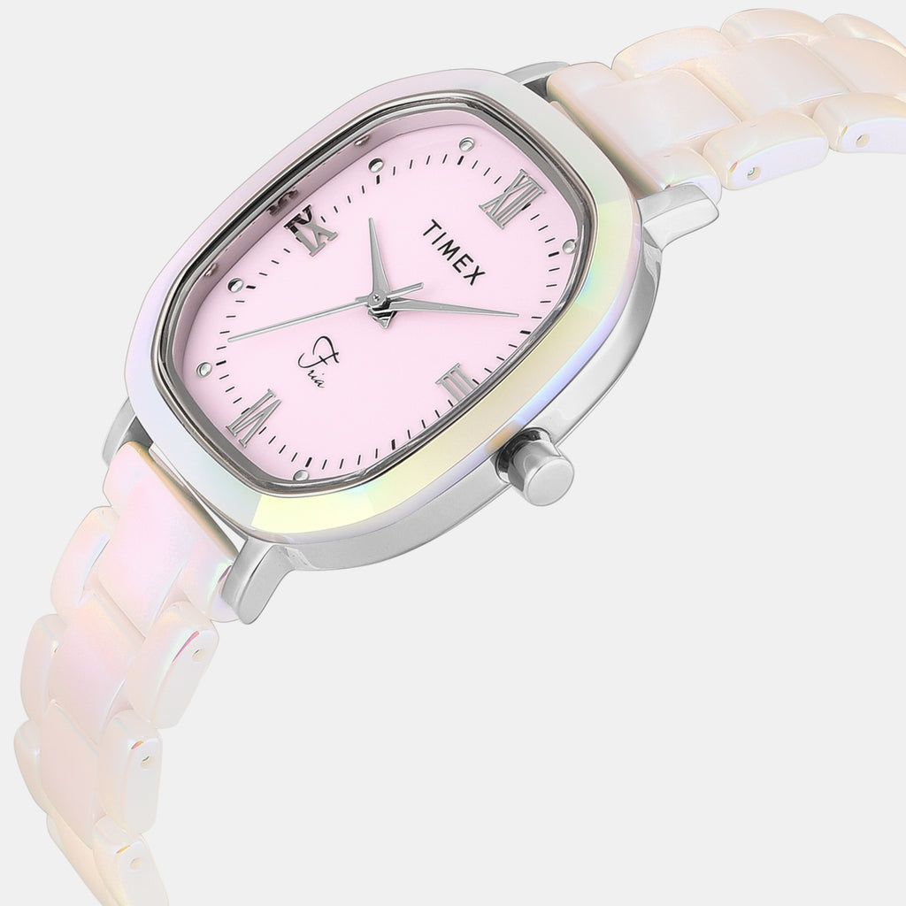 Fria Women Quartz Purple Dial Analog Watch Ceramic TWEL31200