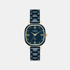 Fria Women Quartz Blue Dial Analog Ceramic Watch TWEL31201
