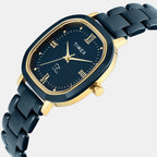 Fria Women Quartz Blue Dial Analog Ceramic Watch TWEL31201