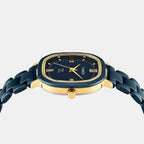 Fria Women Quartz Blue Dial Analog Ceramic Watch TWEL31201