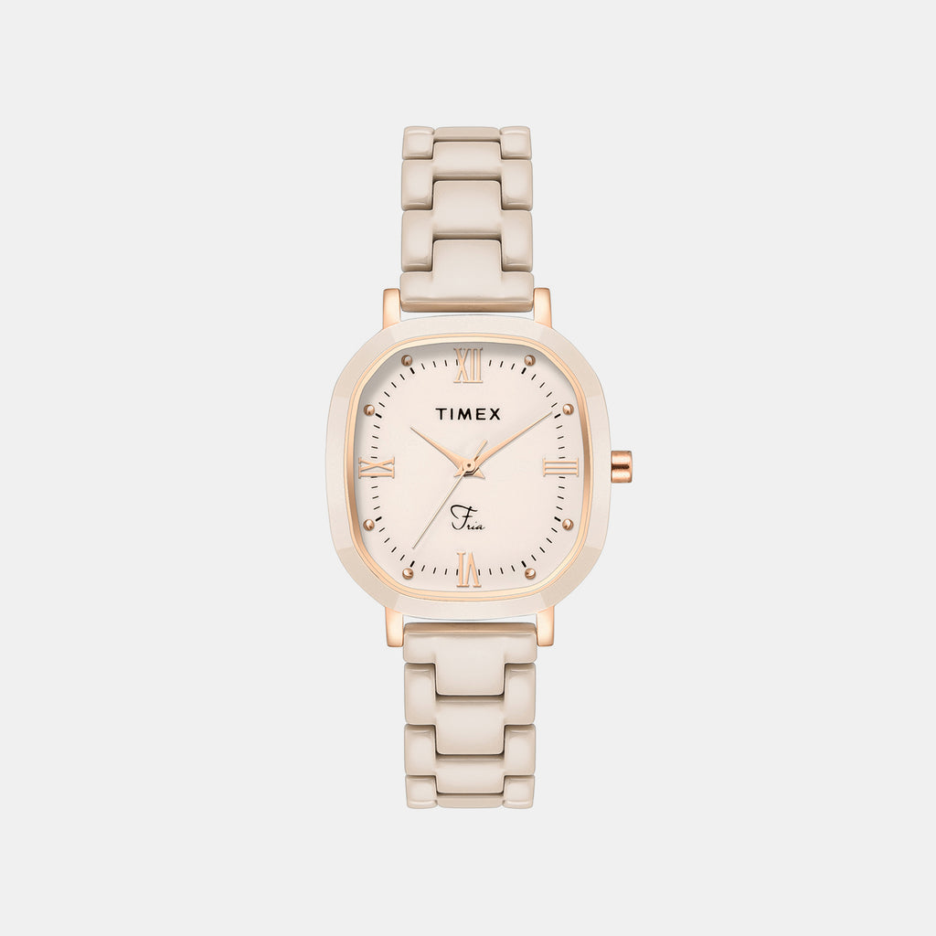 Fria Women Quartz Brown Dial Analog Ceramic Watch TWEL31202