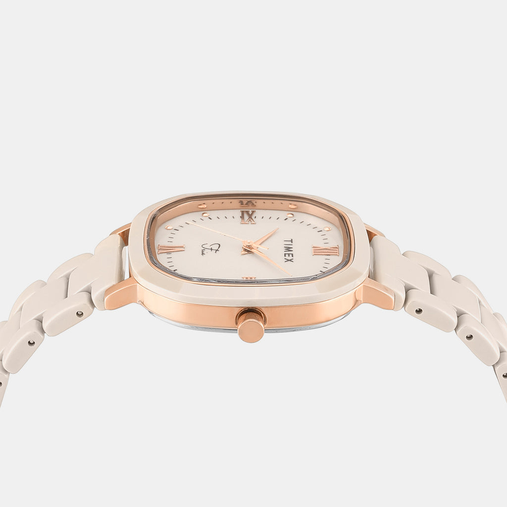 Fria Women Quartz Brown Dial Analog Ceramic Watch TWEL31202