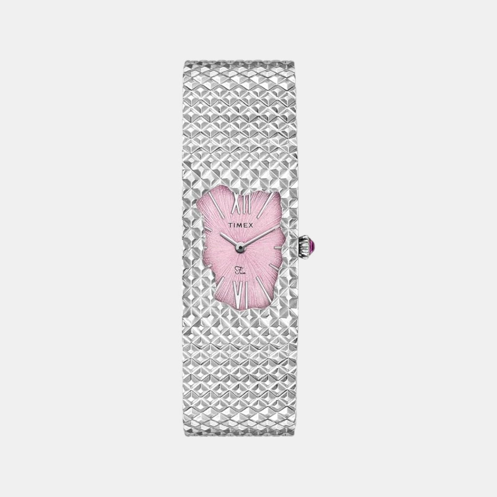 Fria Women Quartz Pink Dial Analog Stainless Steel Watch TWEL77700