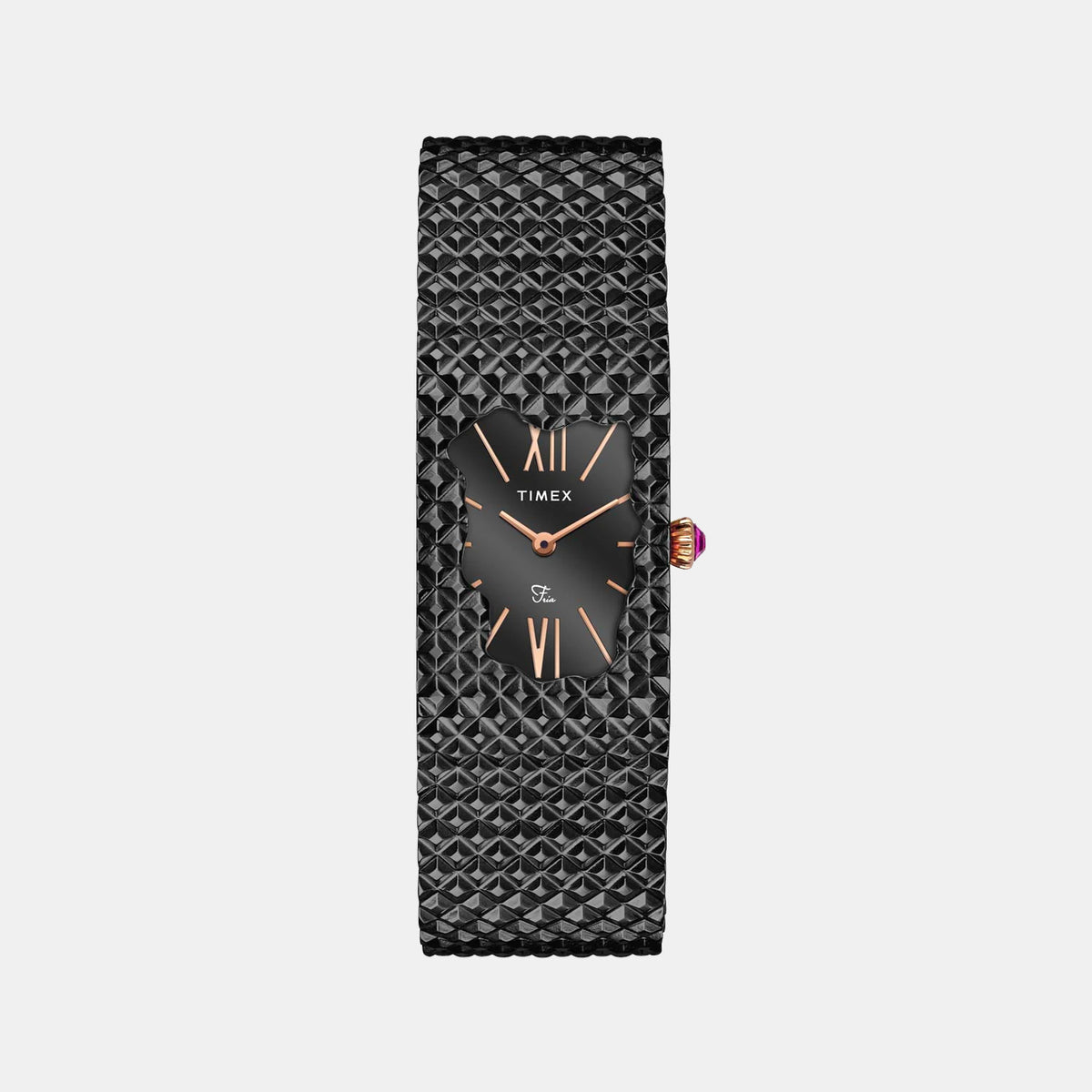 Fria Women Quartz Black Dial Analog Stainless Steel Watch TWEL77708
