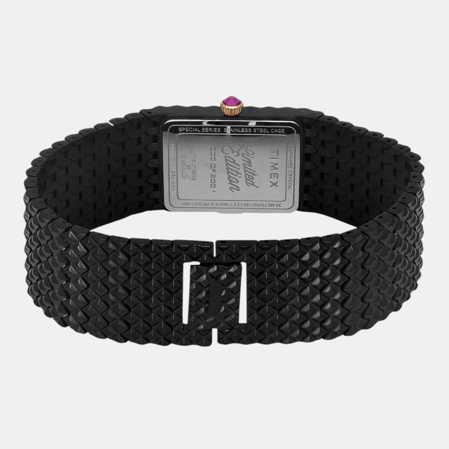 Fria Women Quartz Black Dial Analog Stainless Steel Watch TWEL77708