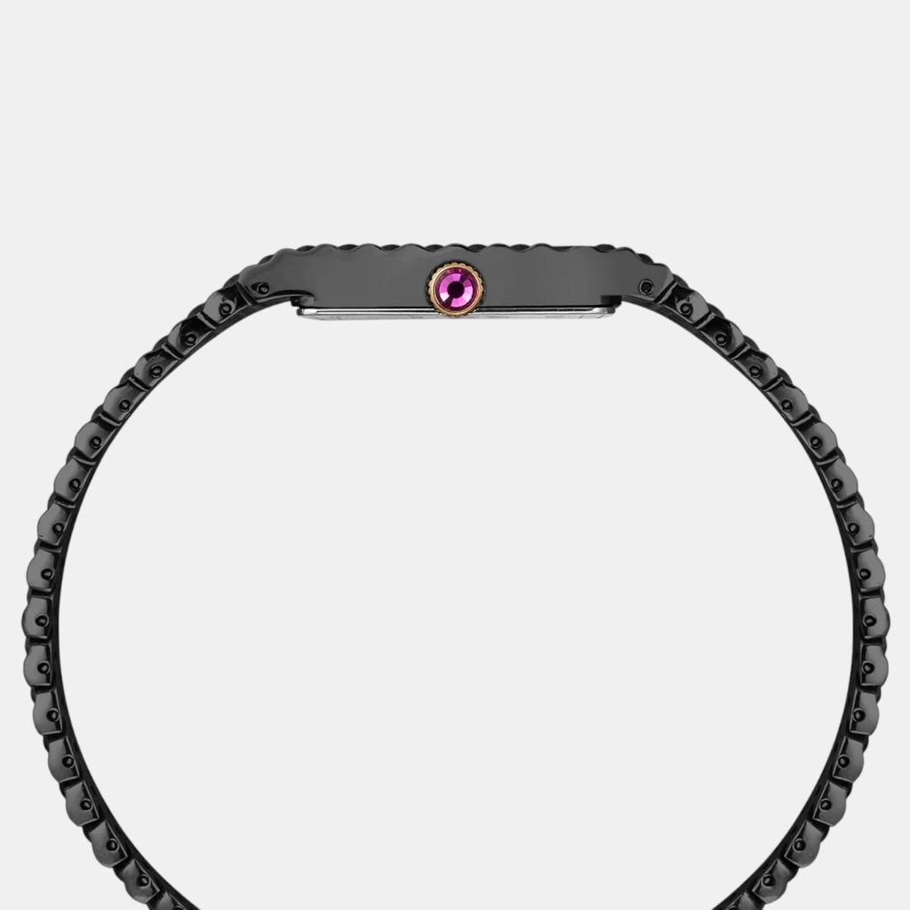 Fria Women Quartz Black Dial Analog Stainless Steel Watch TWEL77708