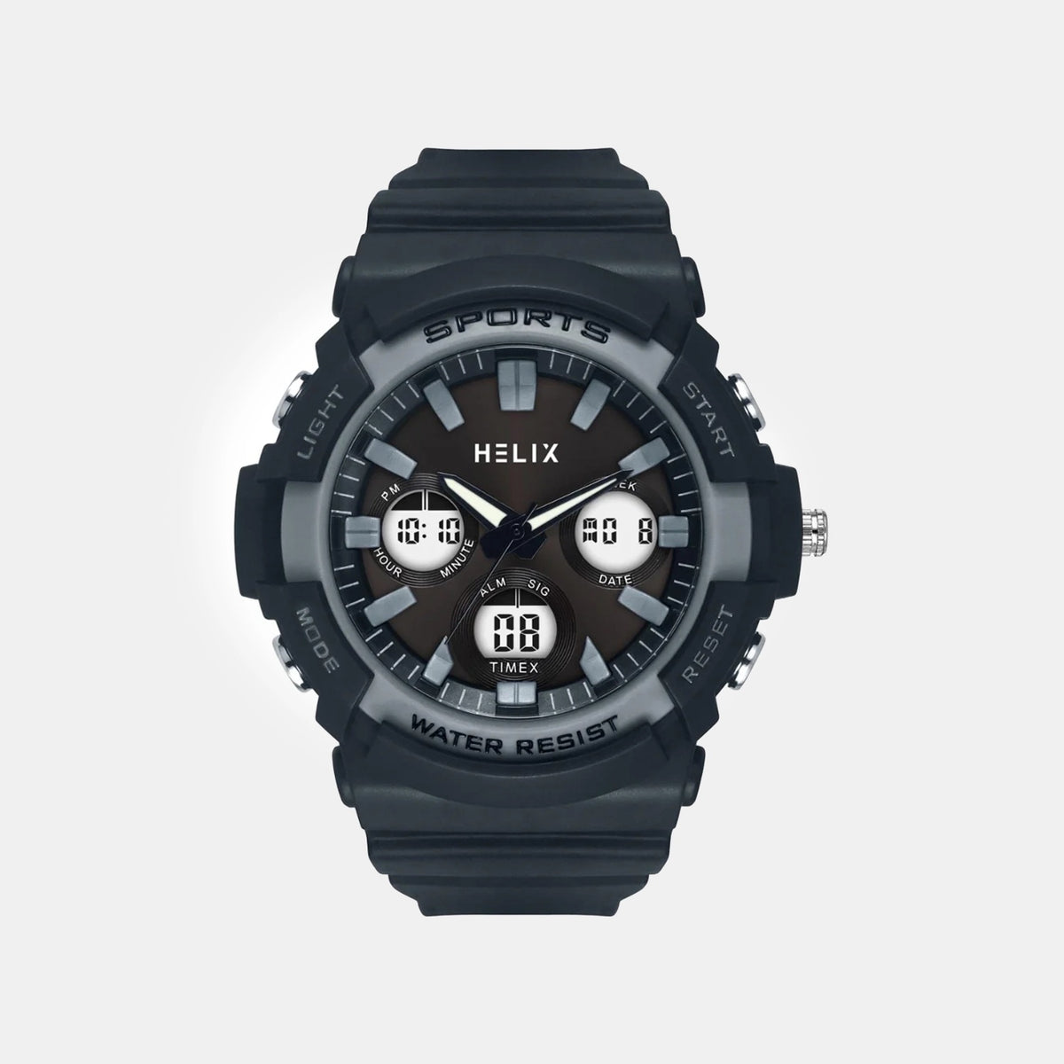 Men Quartz Grey Dial Analog-Digital Resin Watch TWESK4500T