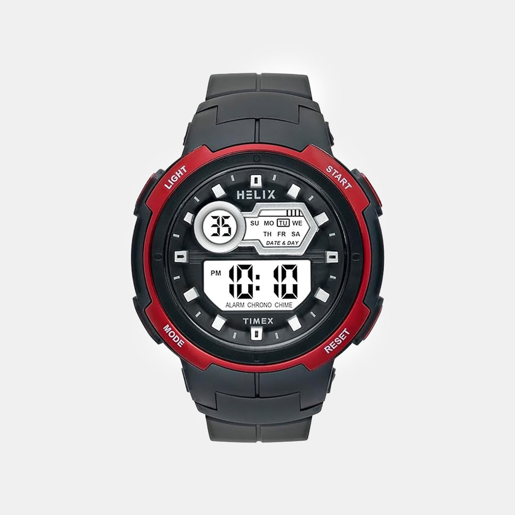 Men Quartz Black Dial Digital Silicone Watch TWESK6302T