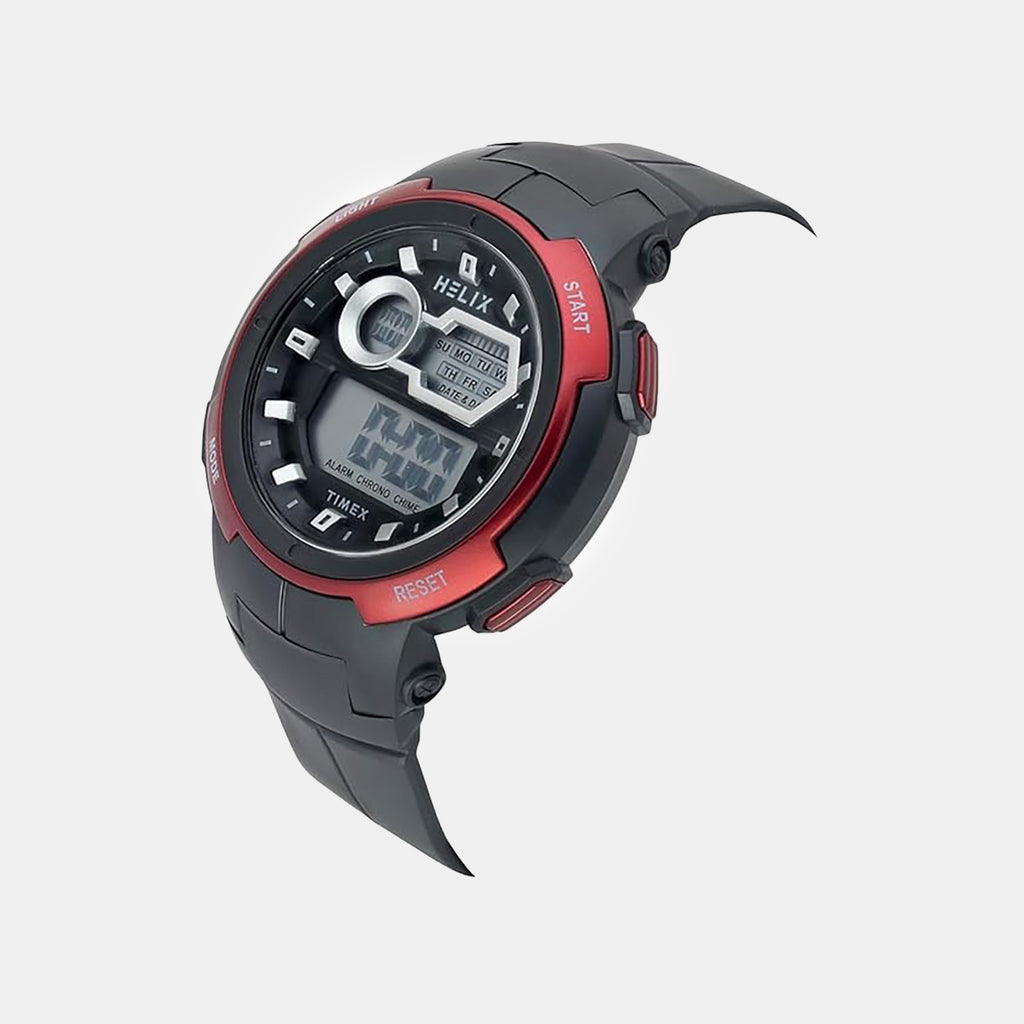 Men Quartz Black Dial Digital Silicone Watch TWESK6302T